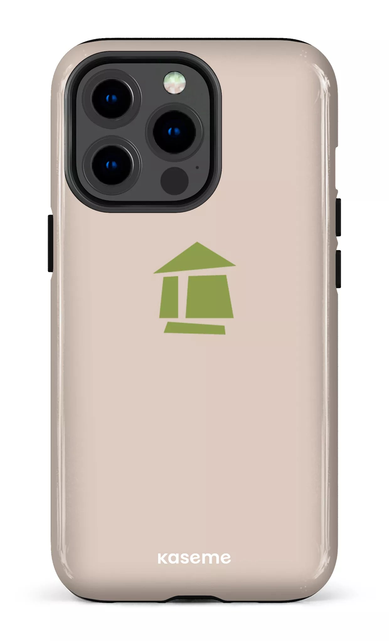 iPhone 13 pro Tough Flordeco logo grège -