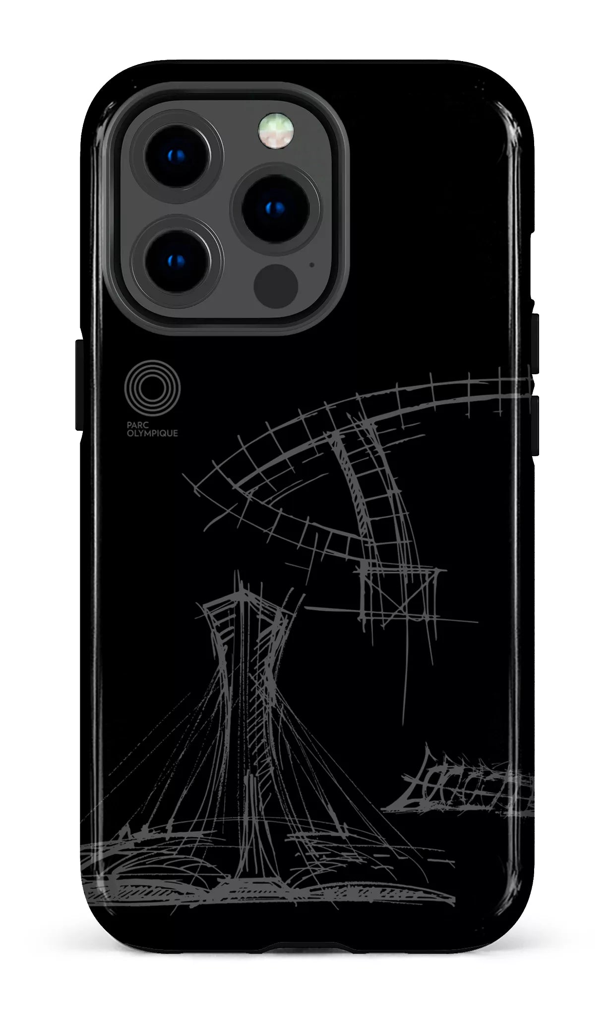 iPhone 13 pro Tough Parc Olympique - Croquis Plan Noir -