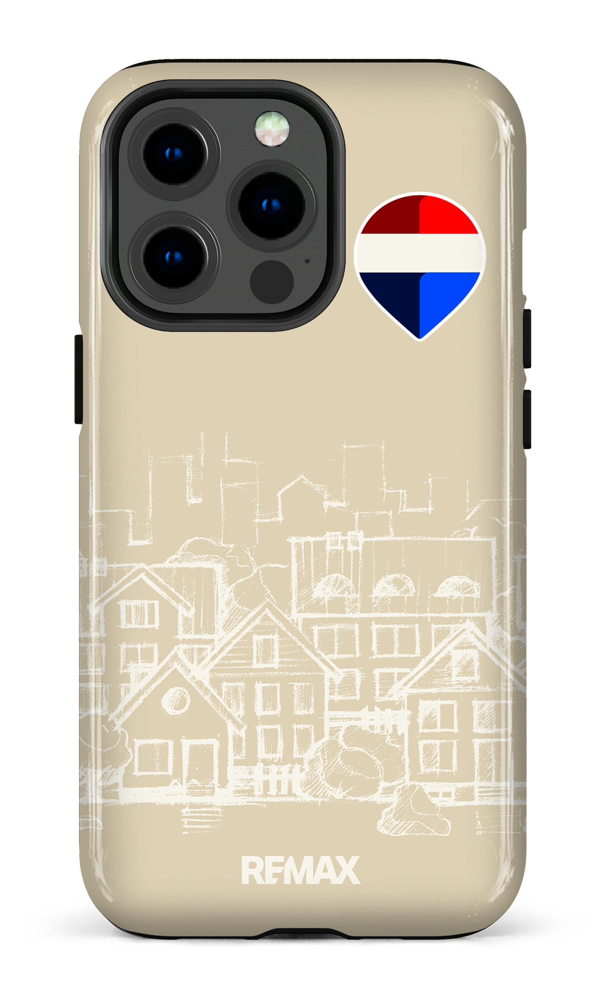 iPhone 13 pro Tough Remax Sketch Crème -