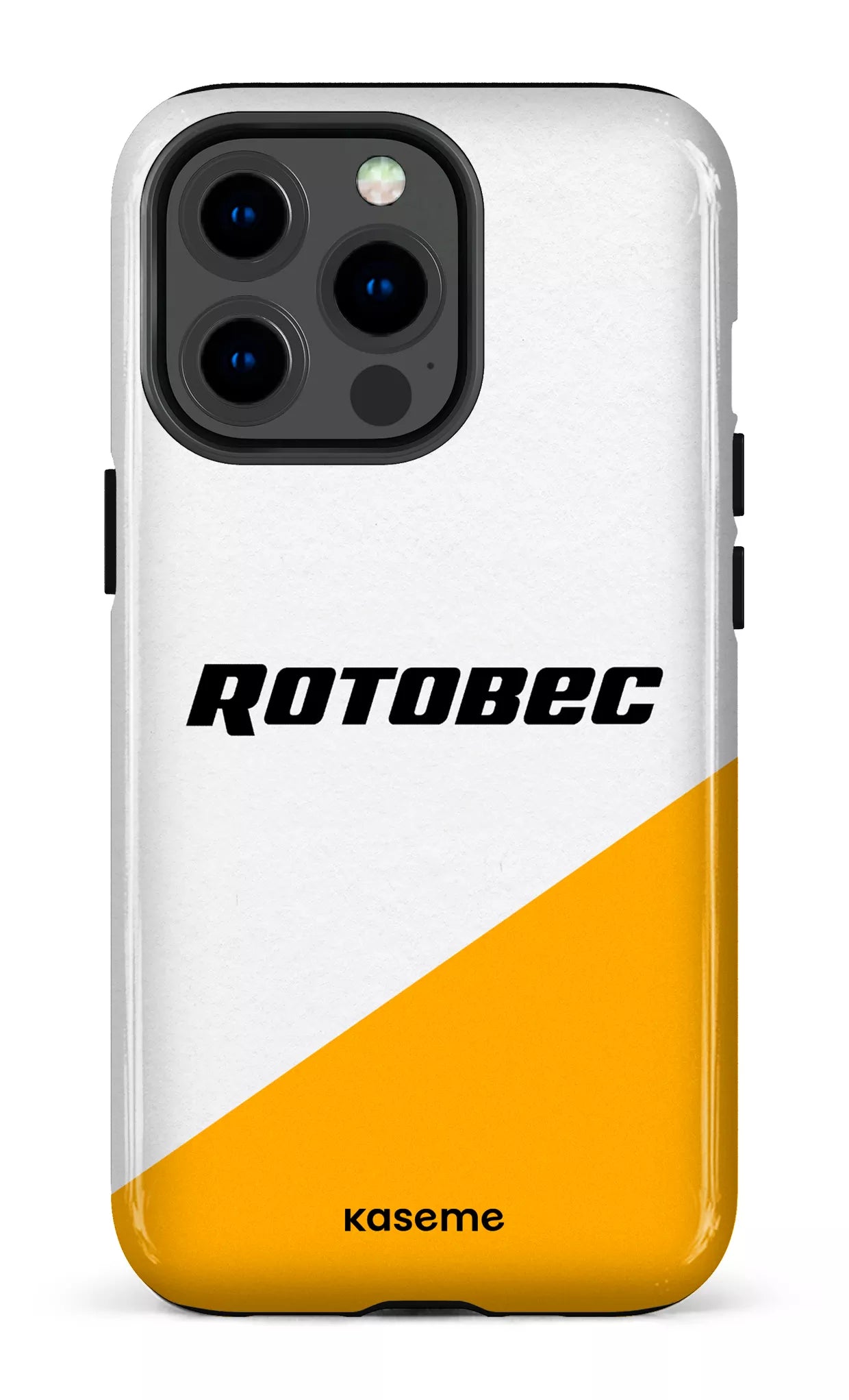 iPhone 13 pro Tough Rotobec Blanc et Jaune -