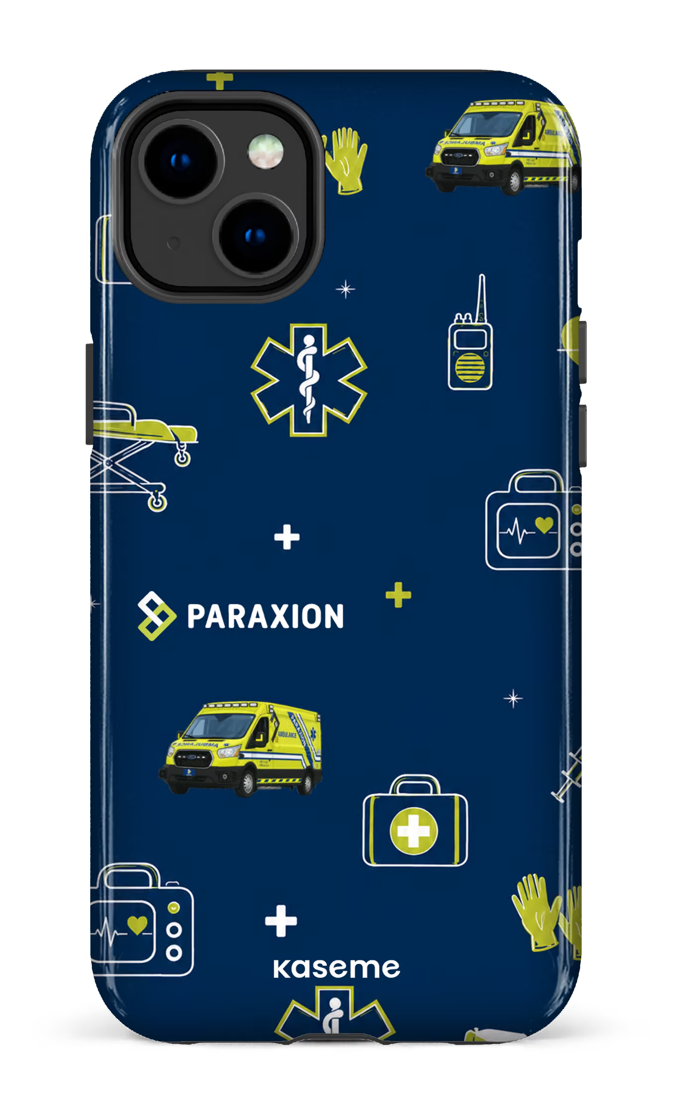 iPhone 14 Plus Tough Gloss Icônes bleu Paraxion -