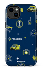iPhone 14 Plus Tough Gloss Icônes bleu Paraxion -