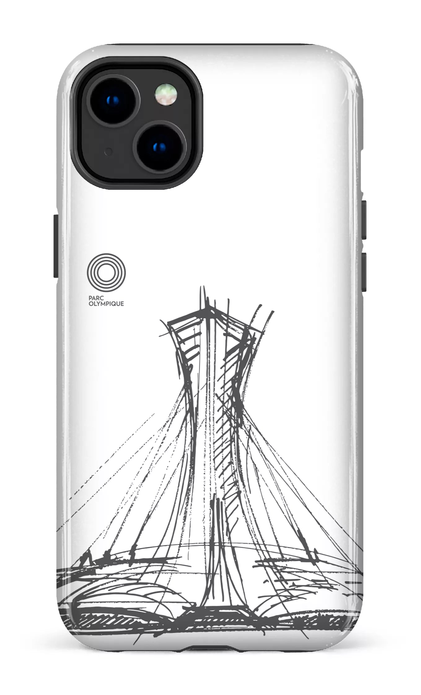 iPhone 14 Plus Tough Gloss Parc Olympique - Croquis Blanc -