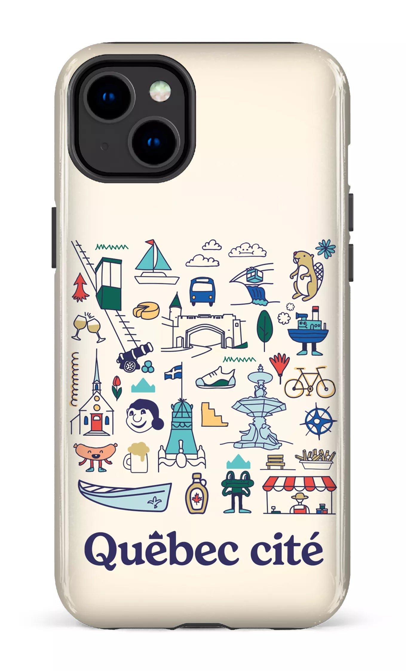 iPhone 14 Plus Tough Gloss Québec illustré -