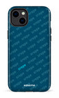 iPhone 14 Plus Tough Gloss SREPE Pattern Bleu x Turquoise -