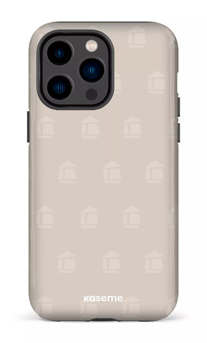 iPhone 14 Pro Max Tough Flordeco motif grège -