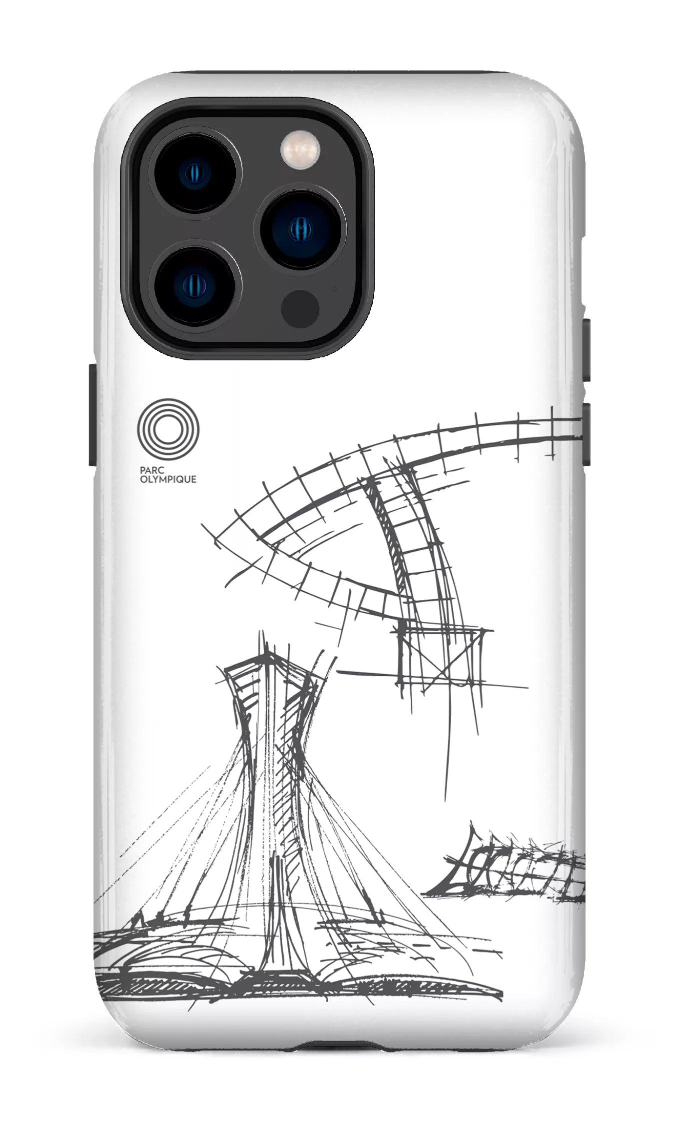 iPhone 14 Pro Max Tough Parc Olympique - Croquis Plan Blanc -