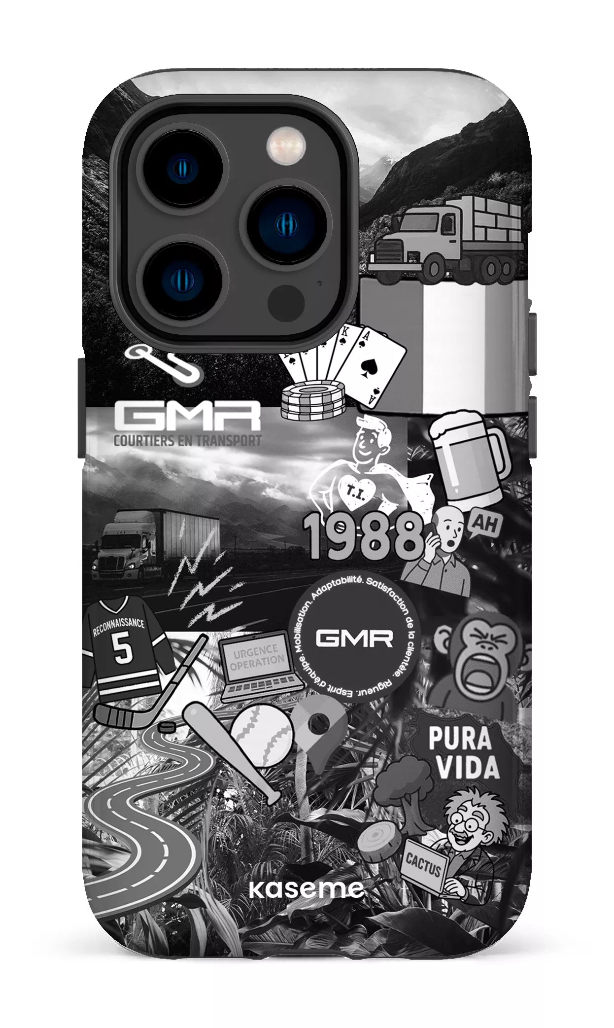 iPhone 14 Pro Tough GMR Collage Noir et Blanc -