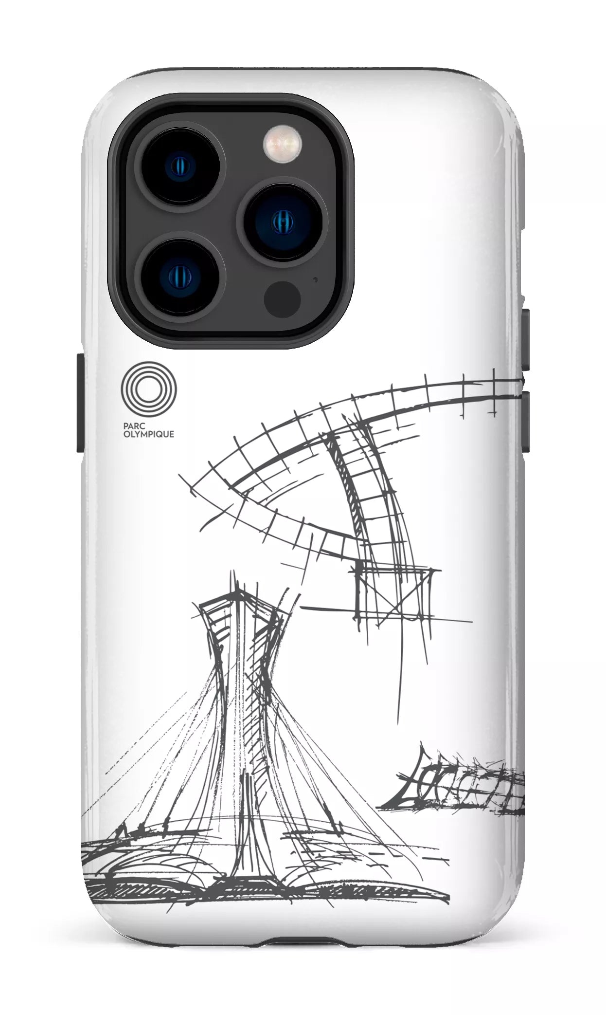 iPhone 14 Pro Tough Parc Olympique - Croquis Plan Blanc -