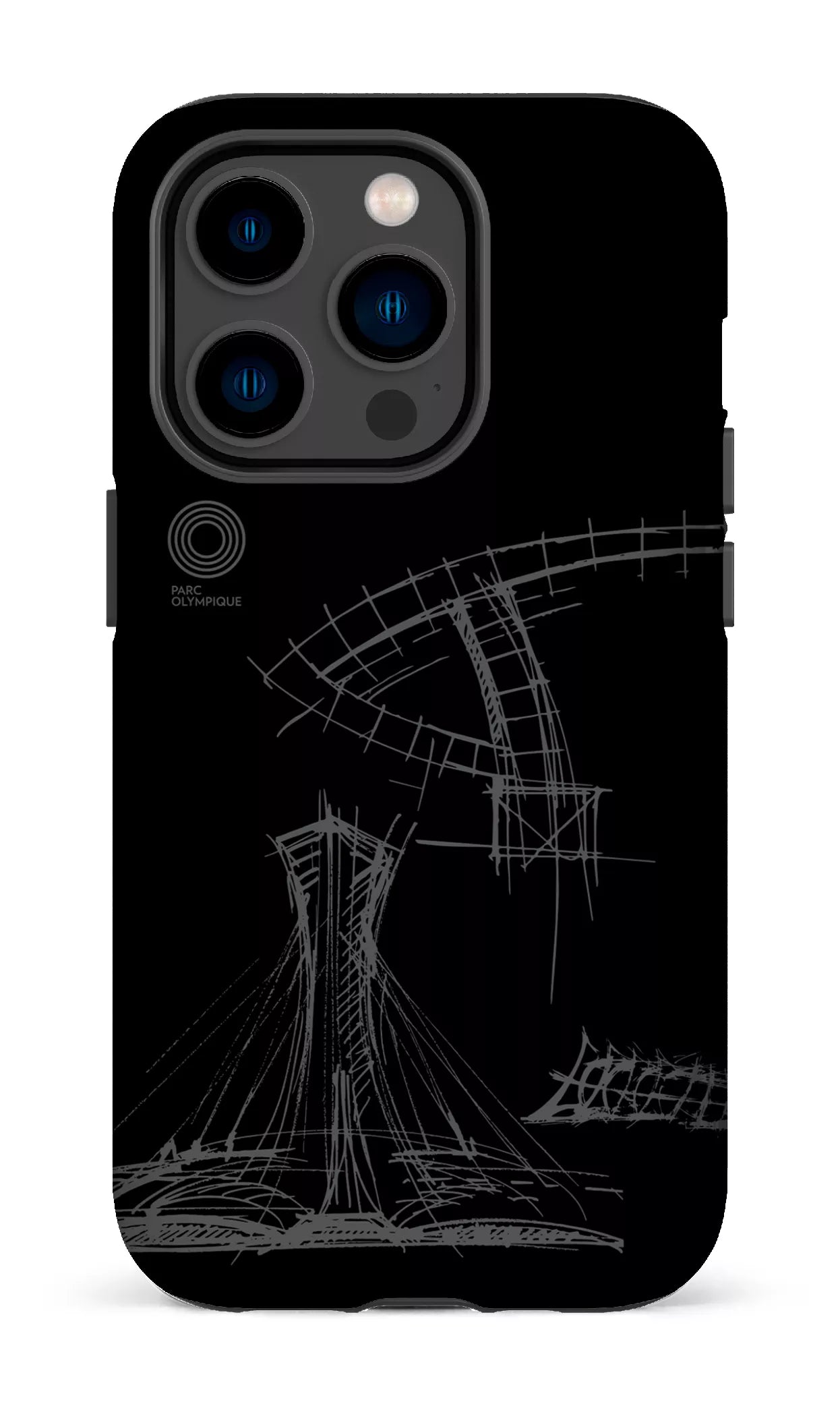 iPhone 14 Pro Tough Parc Olympique - Croquis Plan Noir -