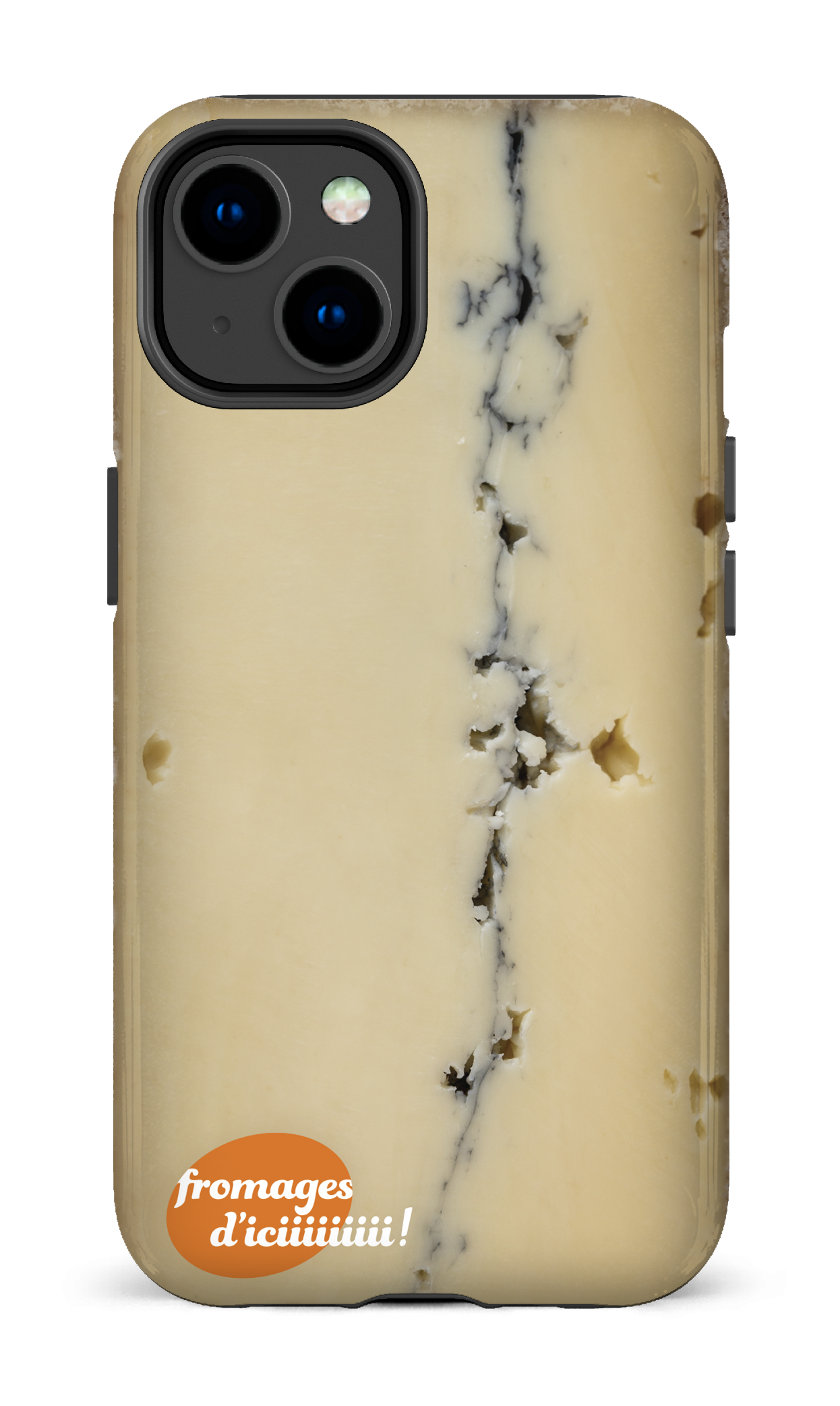 iPhone 14 Tough Gloss Fromage Cendré Logo -
