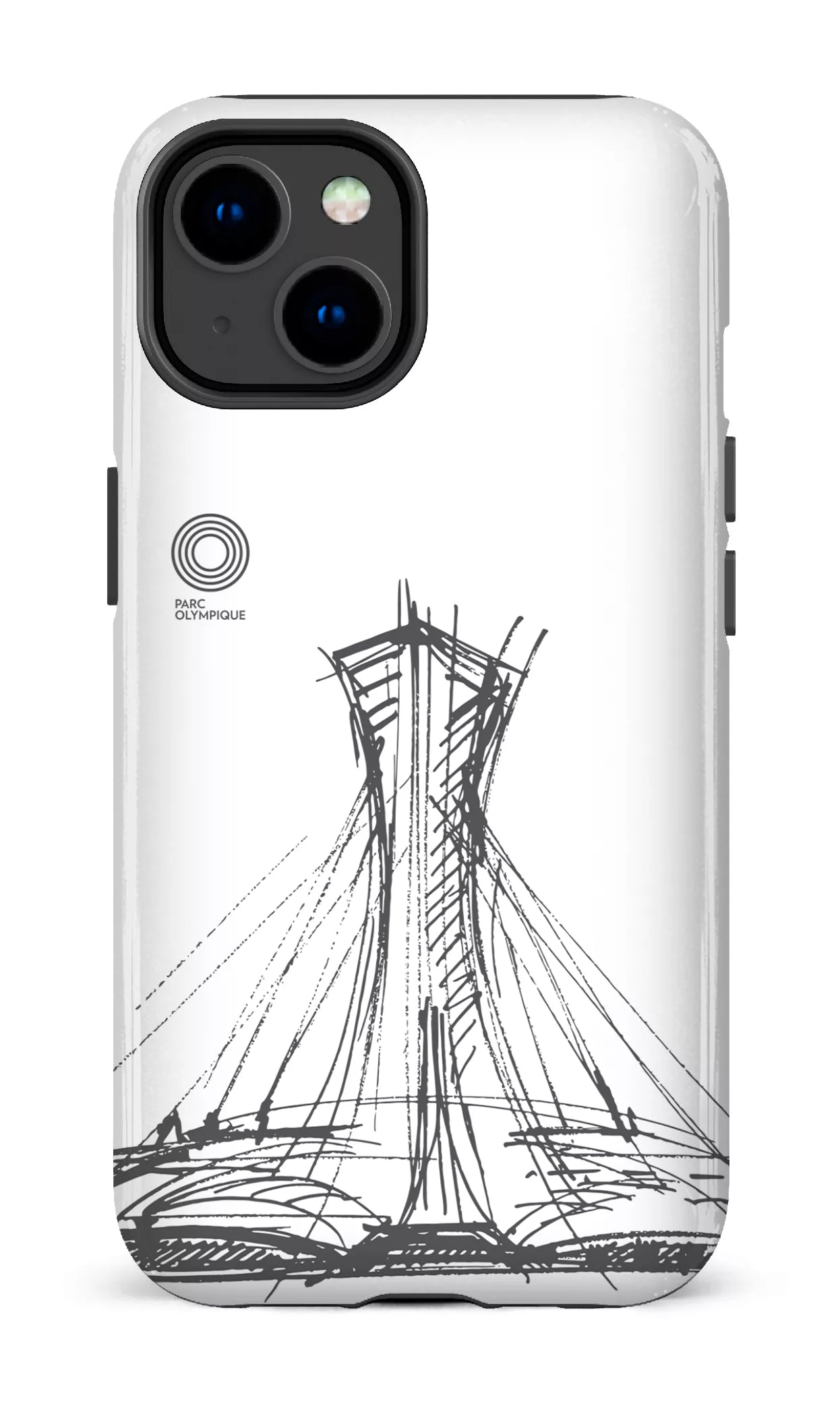 iPhone 14 Tough Gloss Parc Olympique - Croquis Blanc -