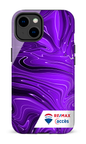 iPhone 14 Tough Gloss Peinture marbrée sombre violette -