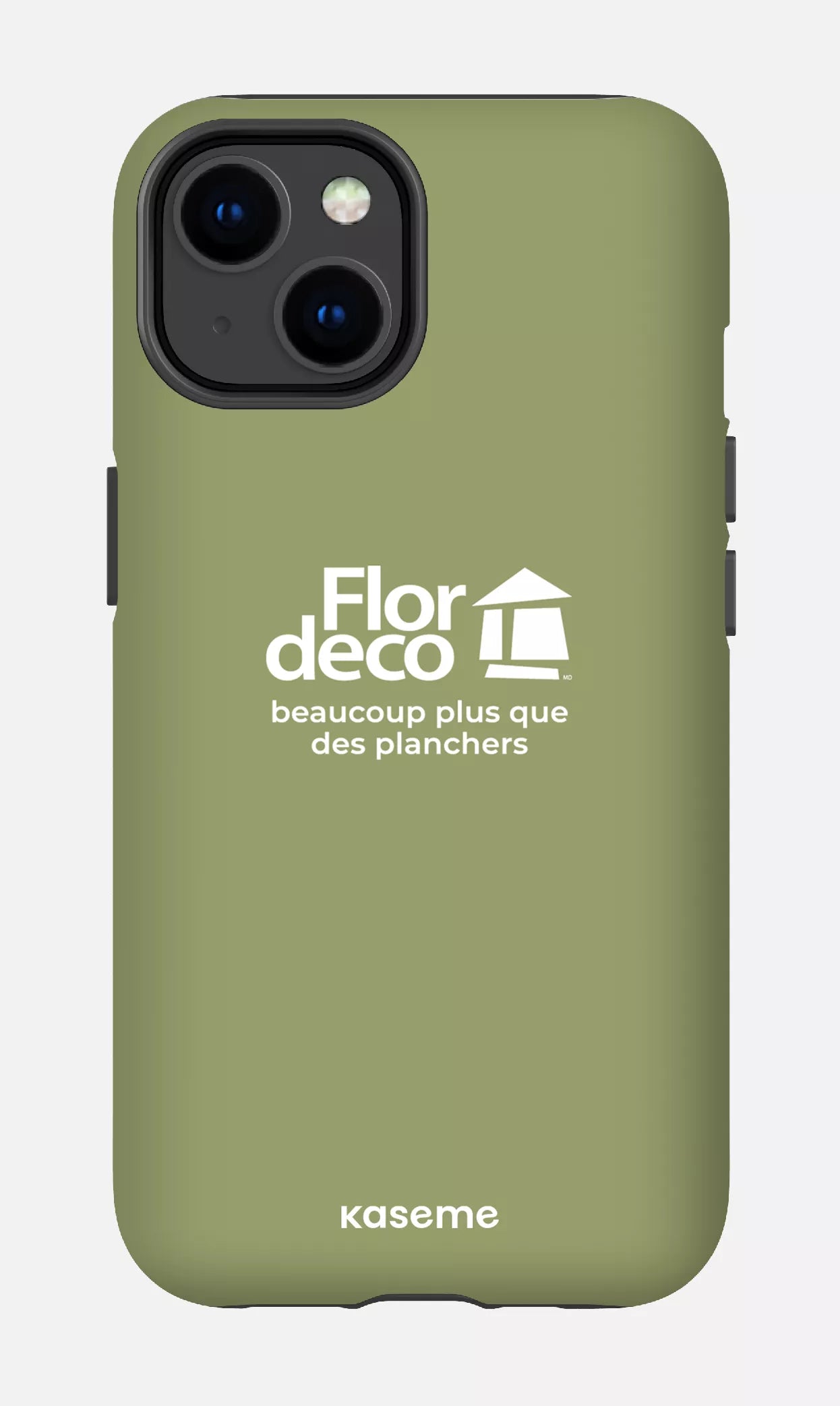 iPhone 14 Tough Matte Flordeco logo Sauge -