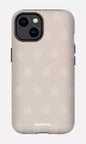 iPhone 14 Tough Matte Flordeco motif grège -