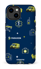 iPhone 14 Tough Matte Icônes bleu Paraxion -