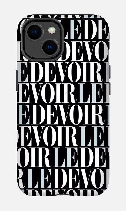 iPhone 14 Tough Matte Le Devoir — Gros logos -