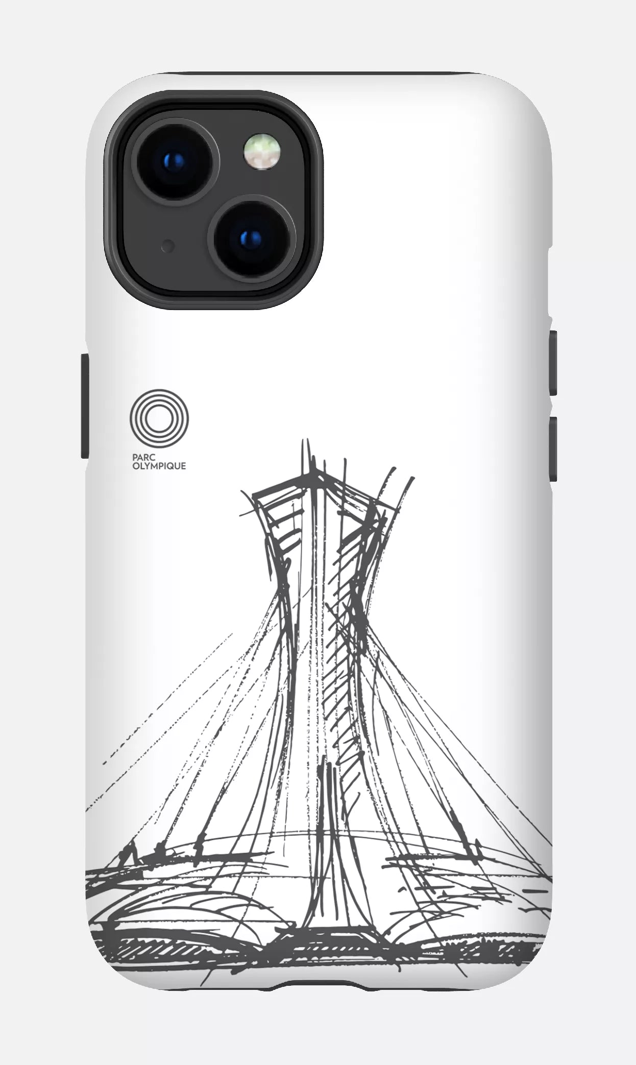 iPhone 14 Tough Matte Parc Olympique - Croquis Blanc -