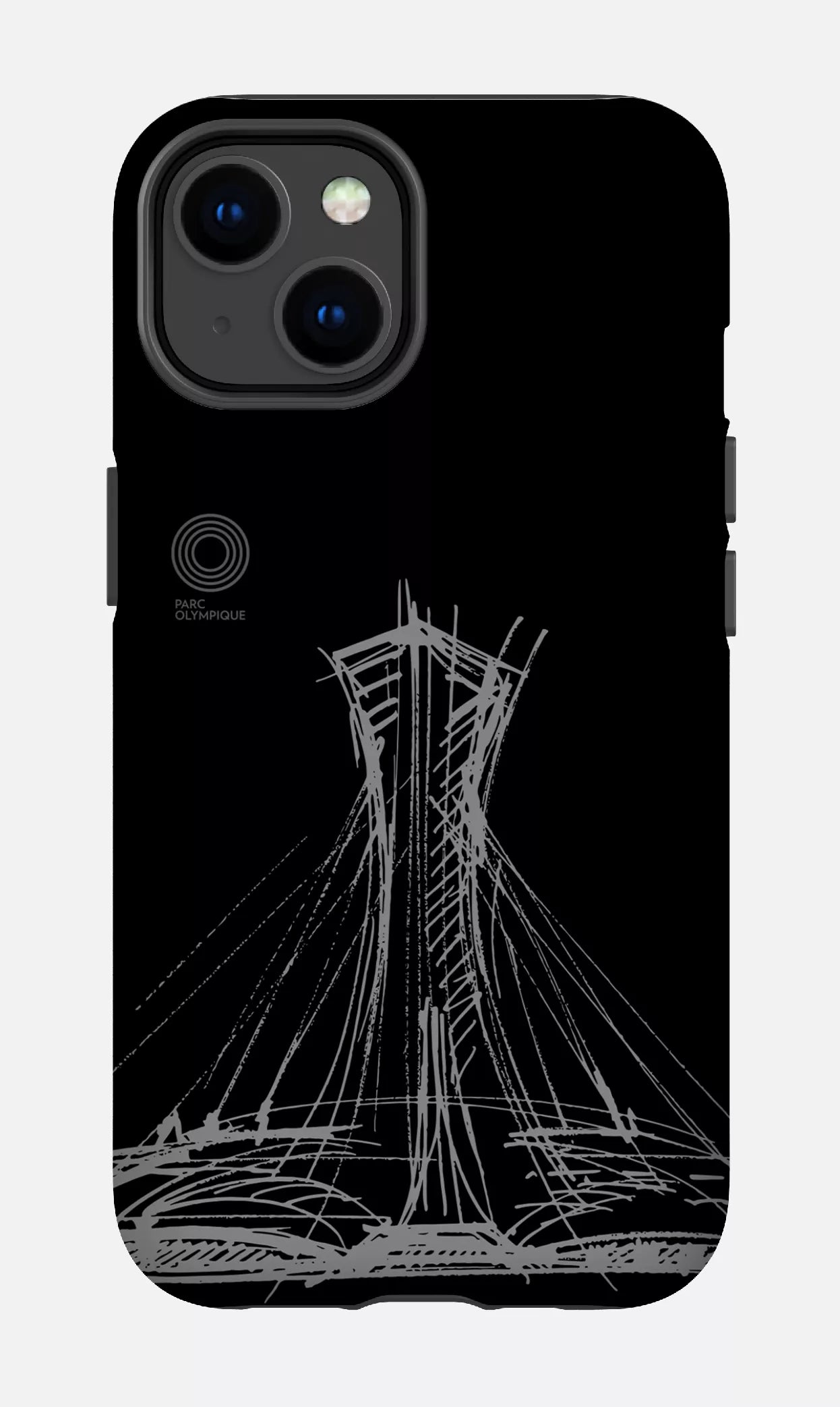 iPhone 14 Tough Matte Parc Olympique - Croquis Noir -