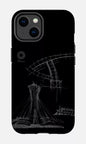 iPhone 14 Tough Matte Parc Olympique - Croquis Plan Noir -
