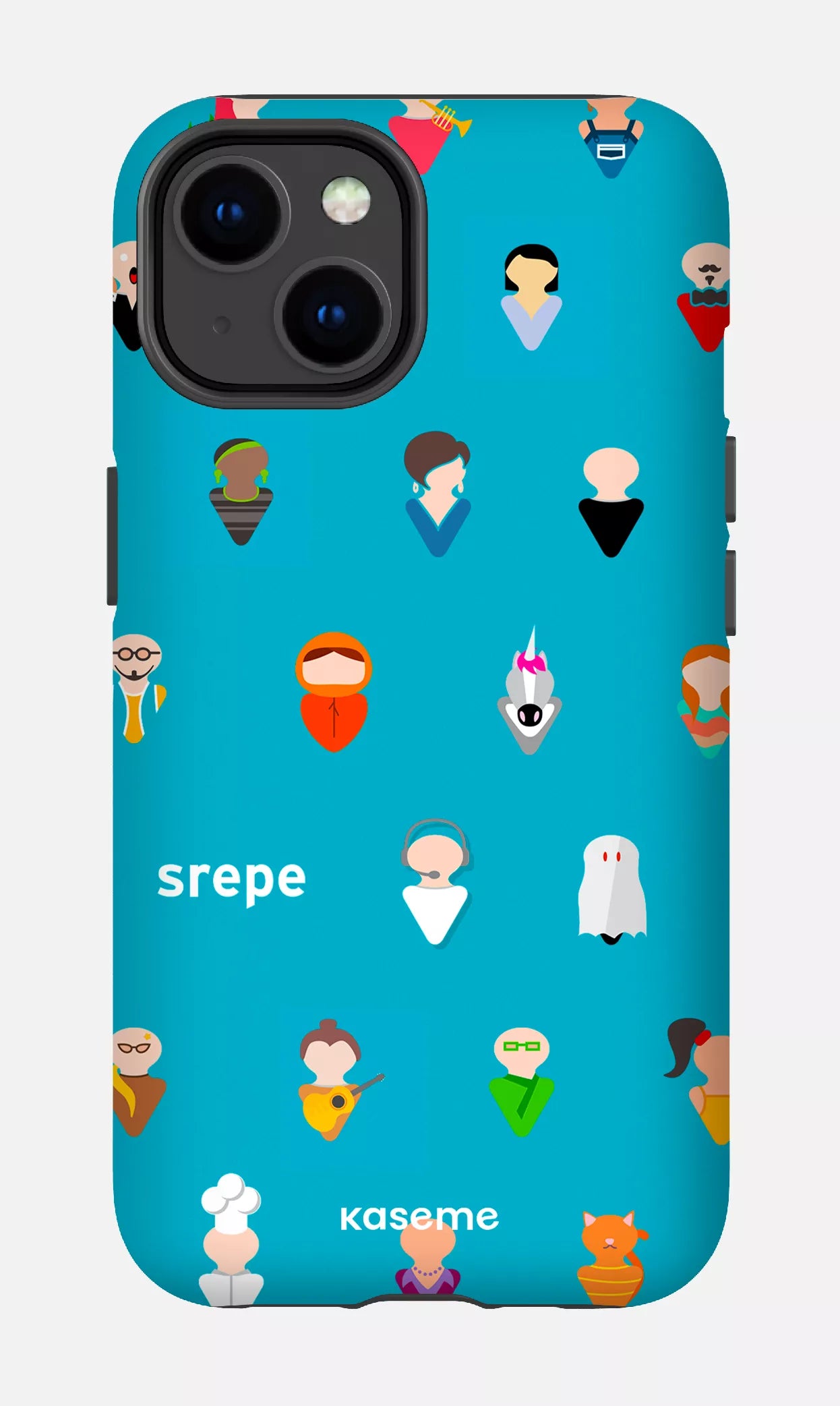 iPhone 14 Tough Matte Personnages Turquoise -