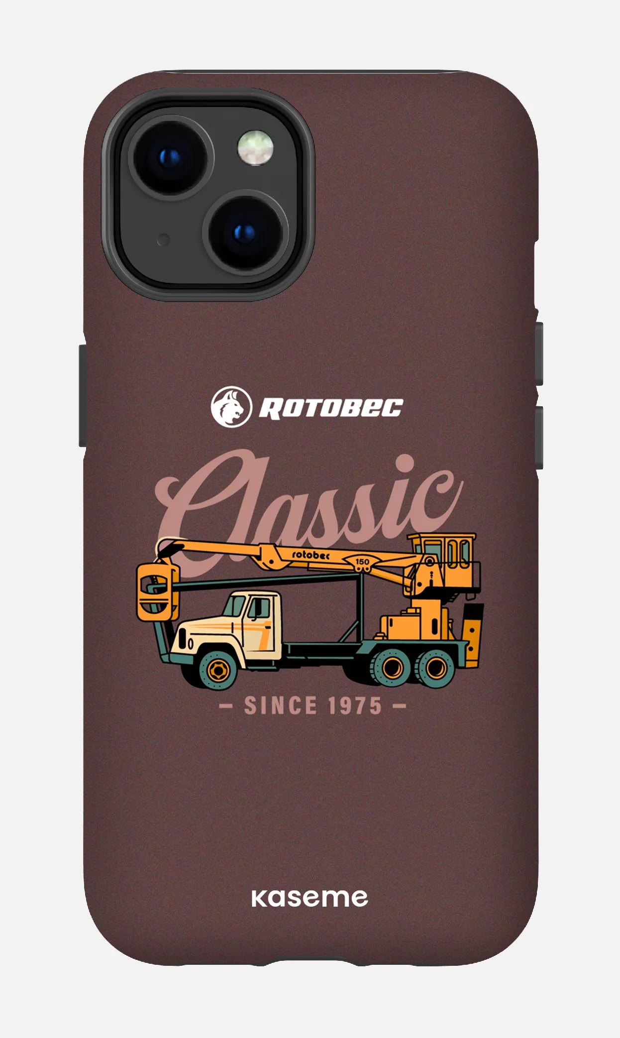 iPhone 14 Tough Matte Rotobec Brun "Classic" -