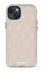 iPhone 15 Plus Tough Flordeco motif grège -