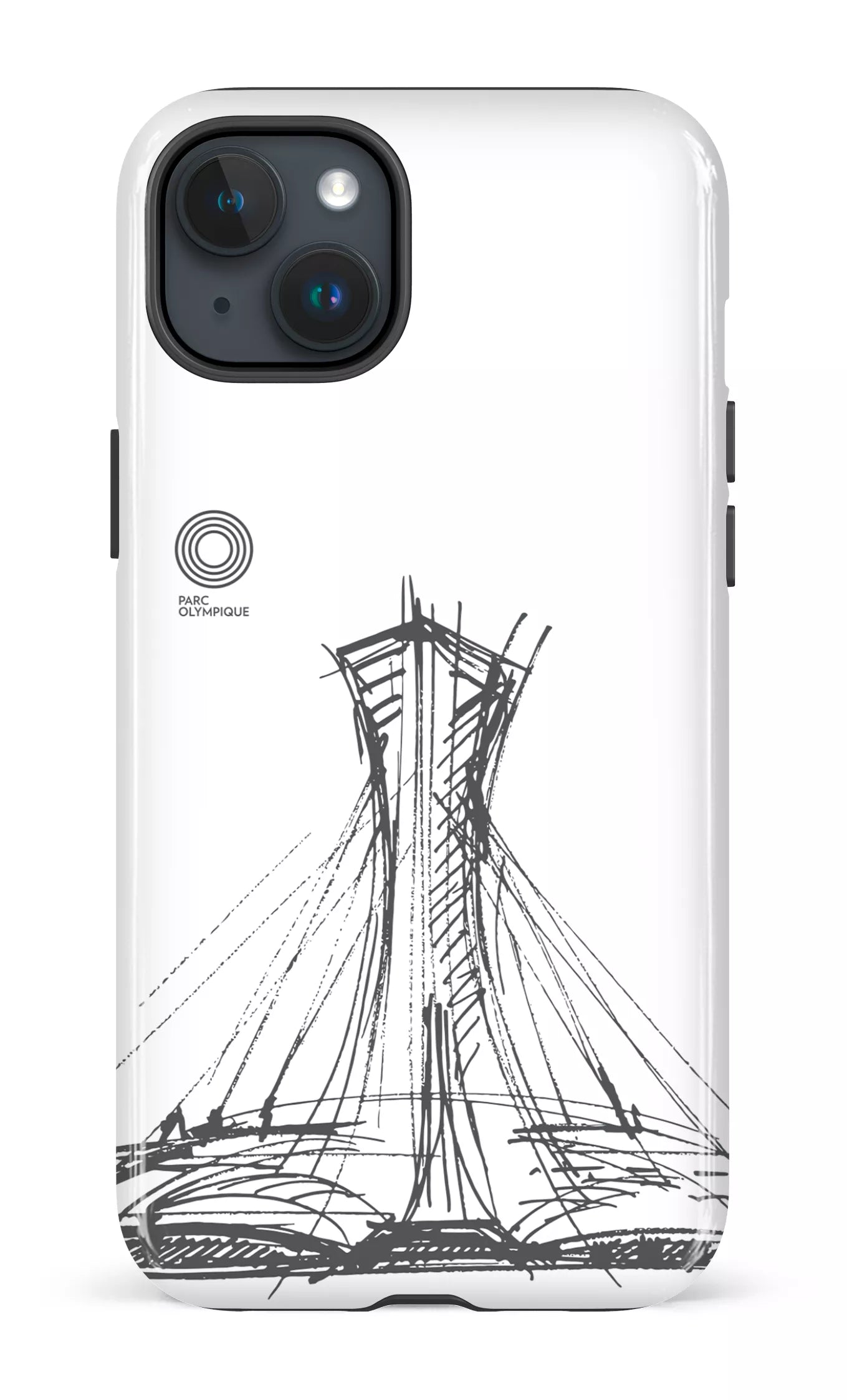 iPhone 15 Plus Tough Parc Olympique - Croquis Blanc -