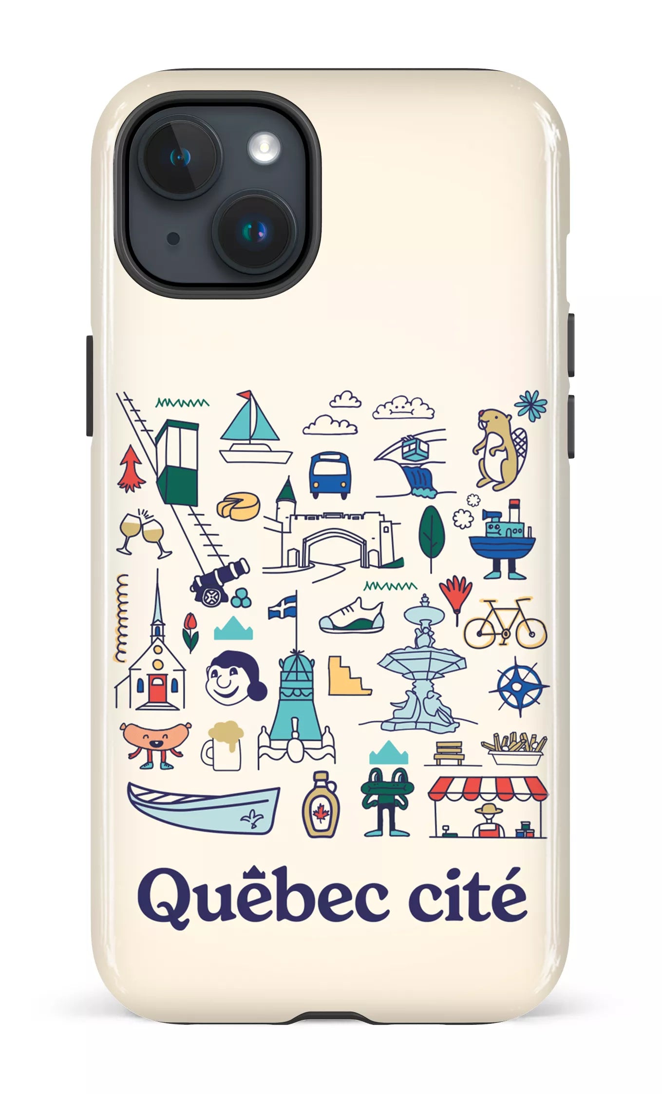 iPhone 15 Plus Tough Québec illustré -