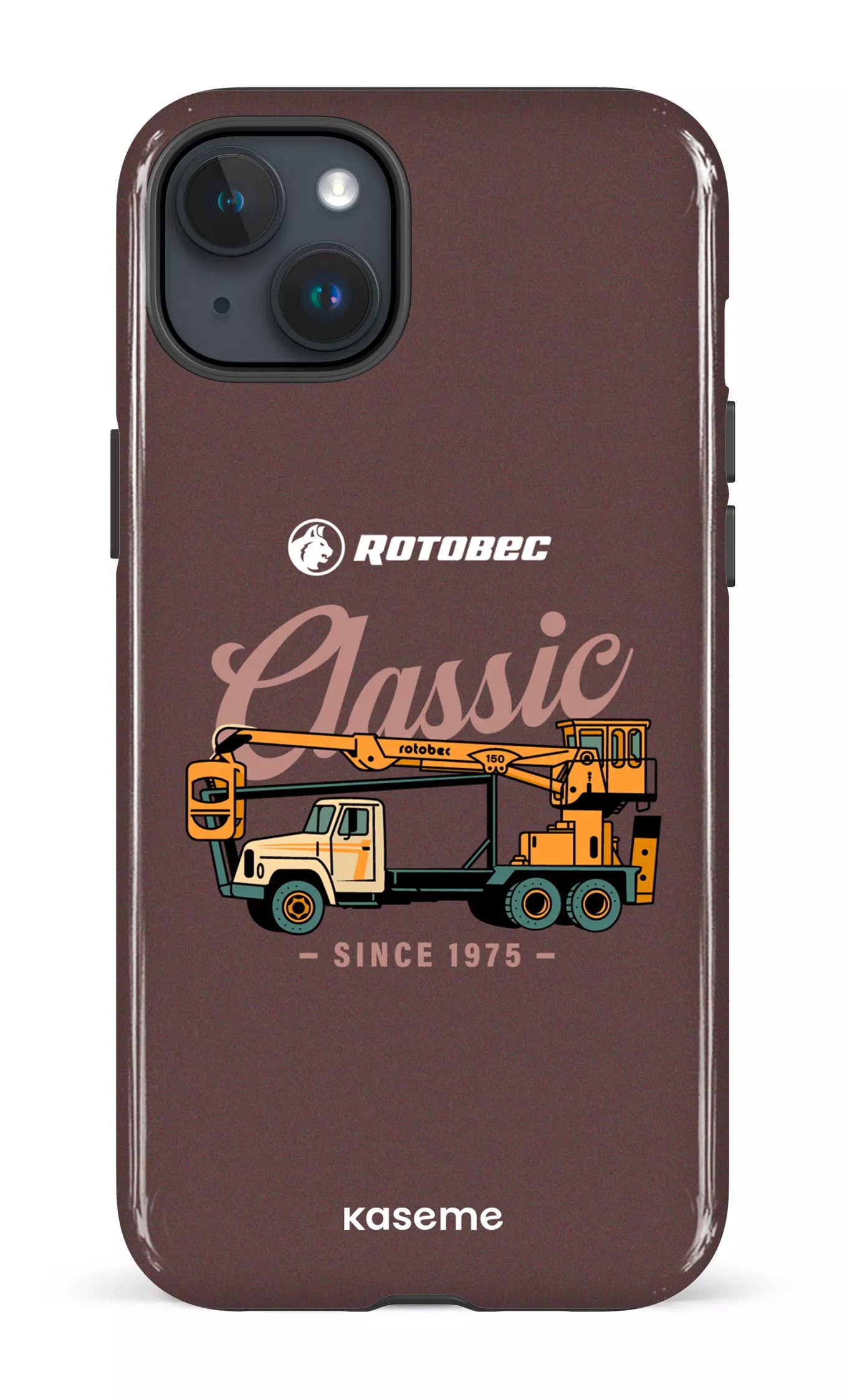 iPhone 15 Plus Tough Rotobec Brun "Classic" -