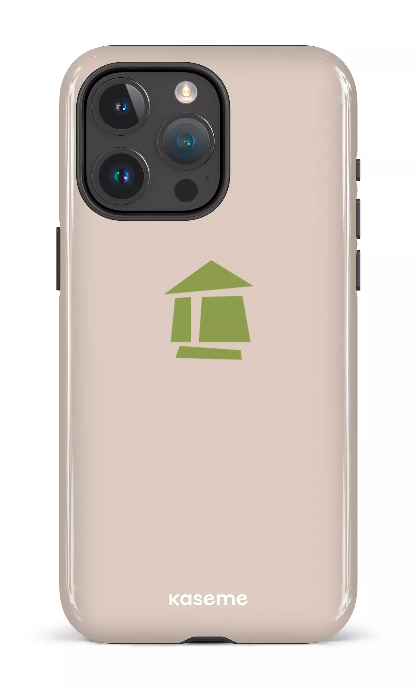 iPhone 15 Pro Max Tough Flordeco logo grège -