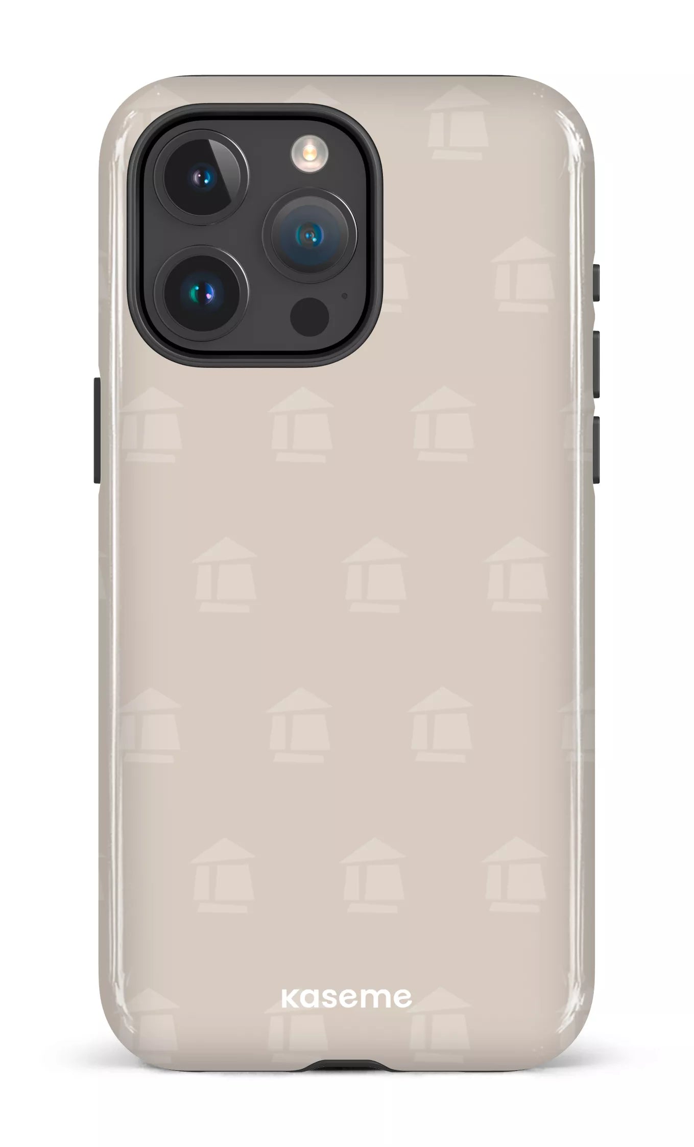 iPhone 15 Pro Max Tough Flordeco motif grège -