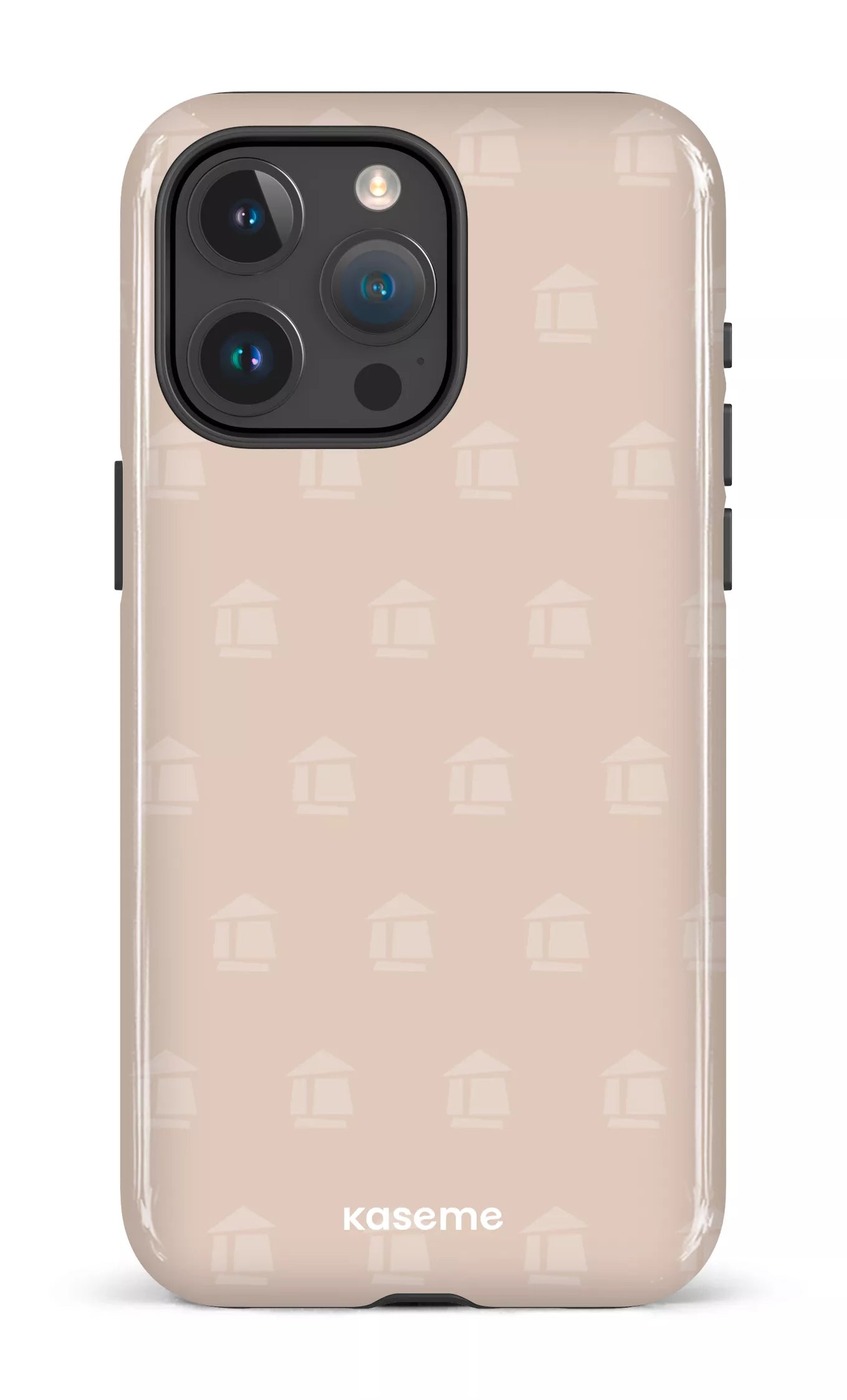 iPhone 15 Pro Max Tough Flordeco motif grège -