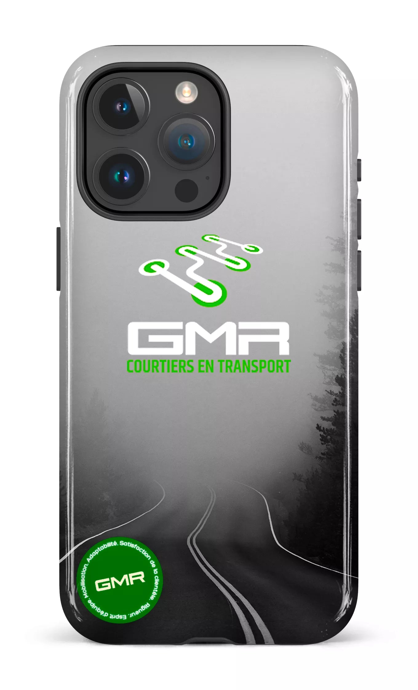 iPhone 15 Pro Max Tough GMR Route Noir et Blanc -
