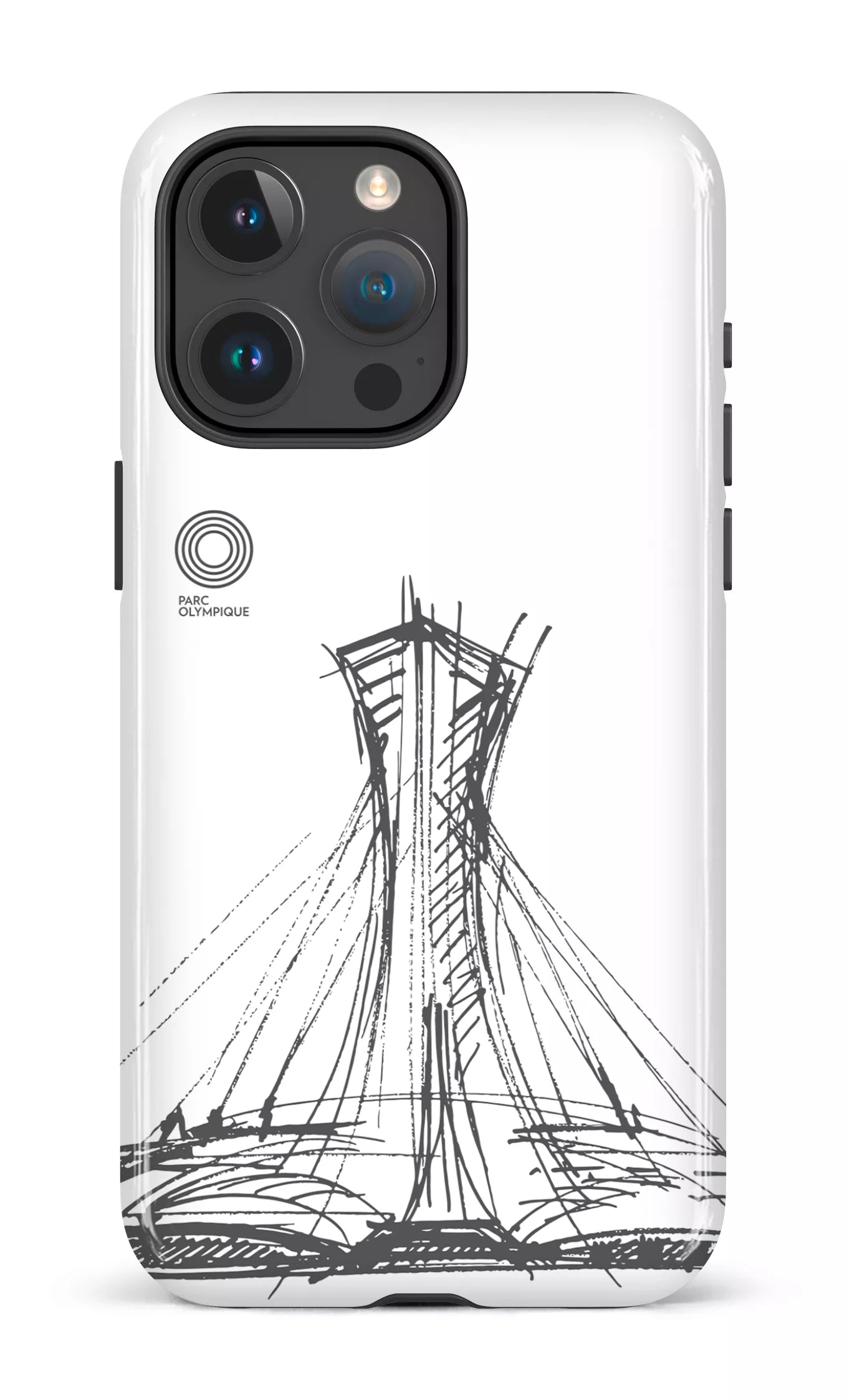 iPhone 15 Pro Max Tough Parc Olympique - Croquis Blanc -