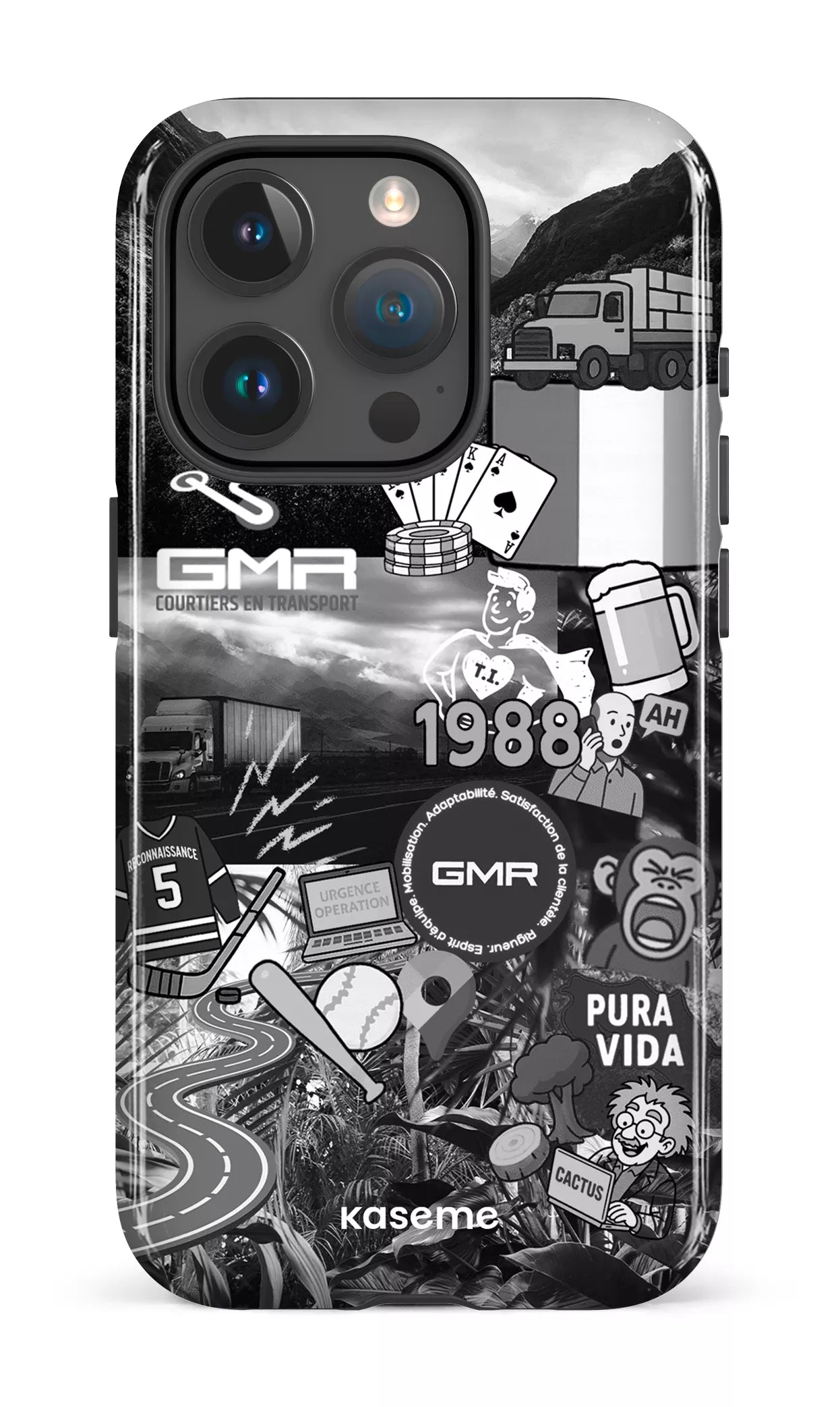 iPhone 15 Pro Tough GMR Collage Noir et Blanc -