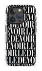 iPhone 15 Pro Tough Le Devoir — Gros logos -