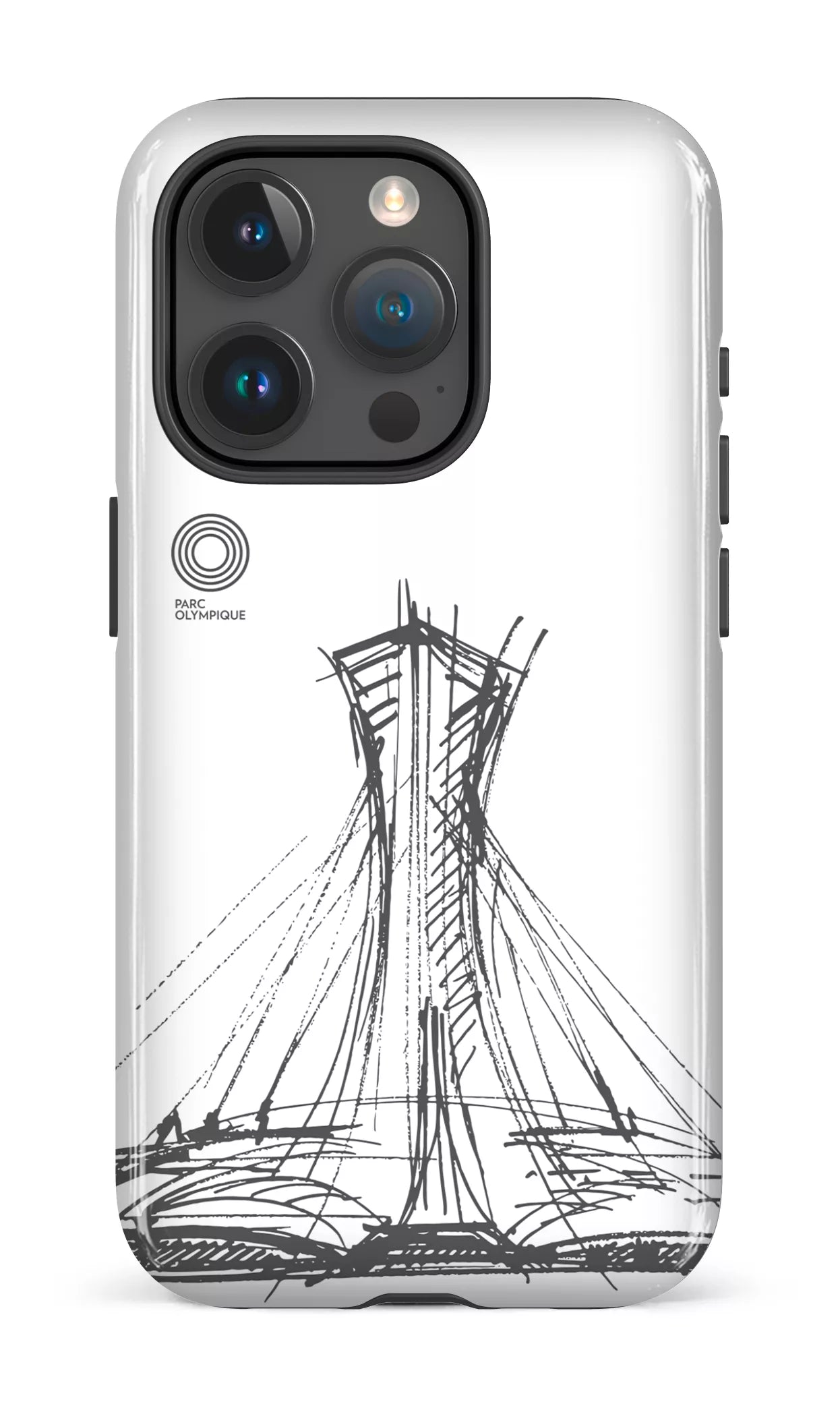 iPhone 15 Pro Tough Parc Olympique - Croquis Blanc -