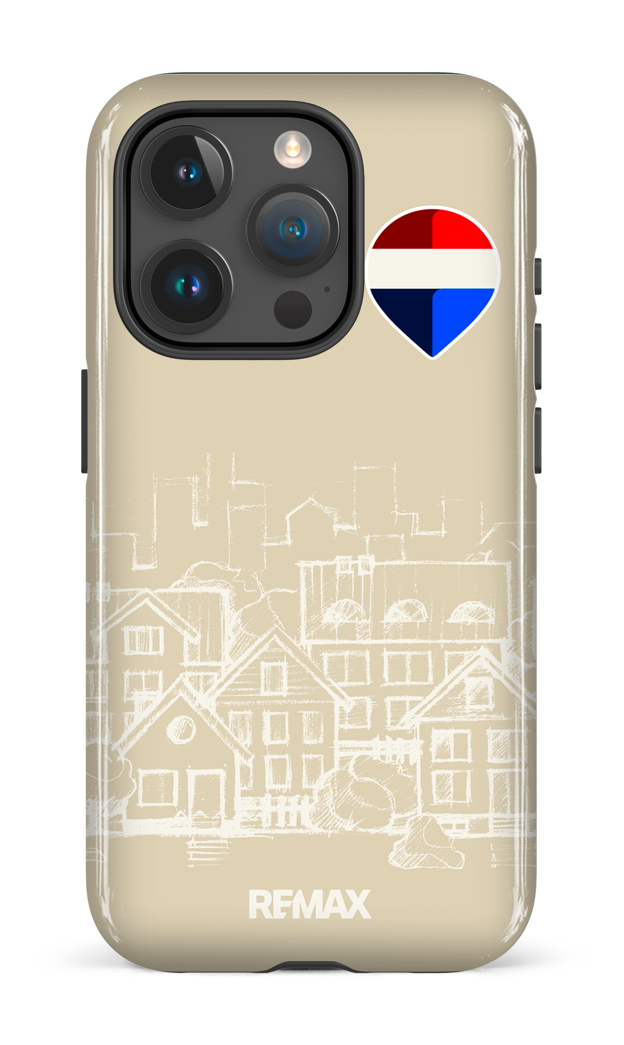 iPhone 15 Pro Tough Remax Sketch Crème -
