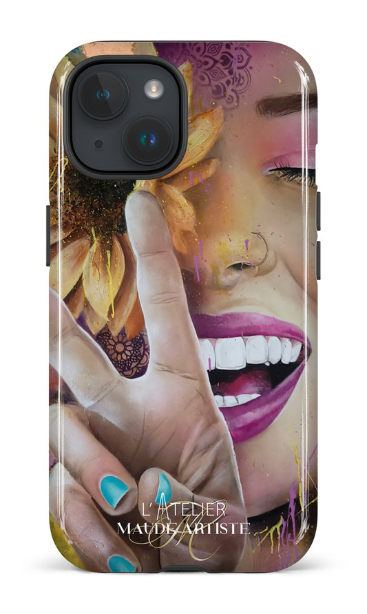 iPhone 15 Tough (Gloss) Around Peace by Maude -