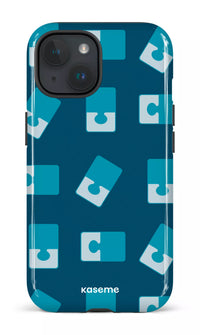 iPhone 15 Tough (Gloss) Casse-tête Bleu -