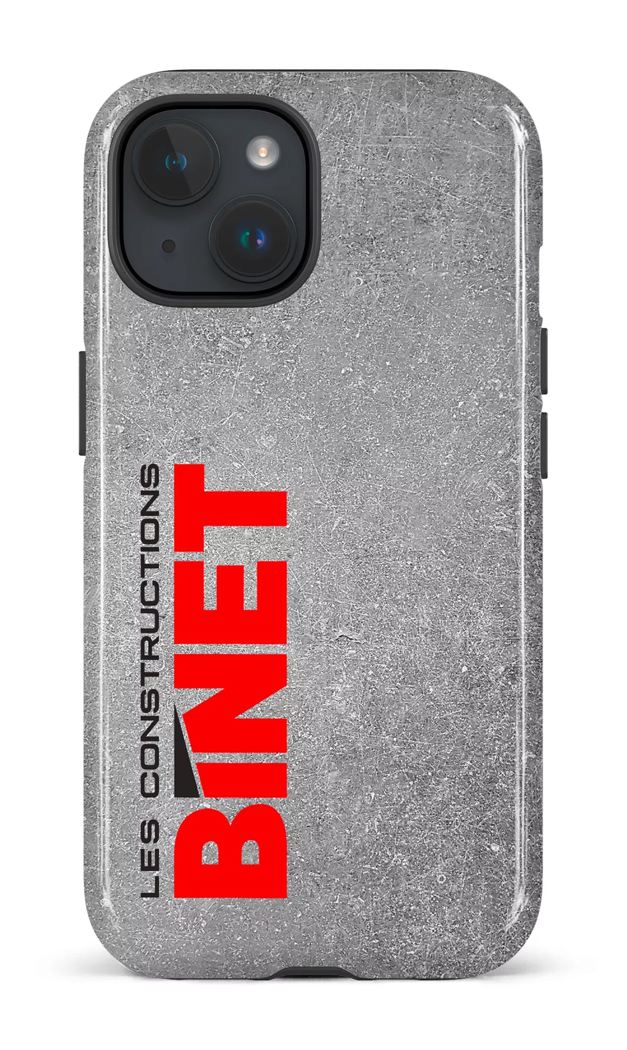 iPhone 15 Tough (Gloss) Constructions Binet Gris -
