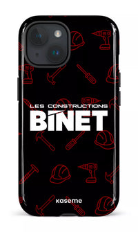 iPhone 15 Tough (Gloss) Constructions Binet Noir -