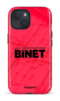 iPhone 15 Tough (Gloss) Constructions Binet Rouge -