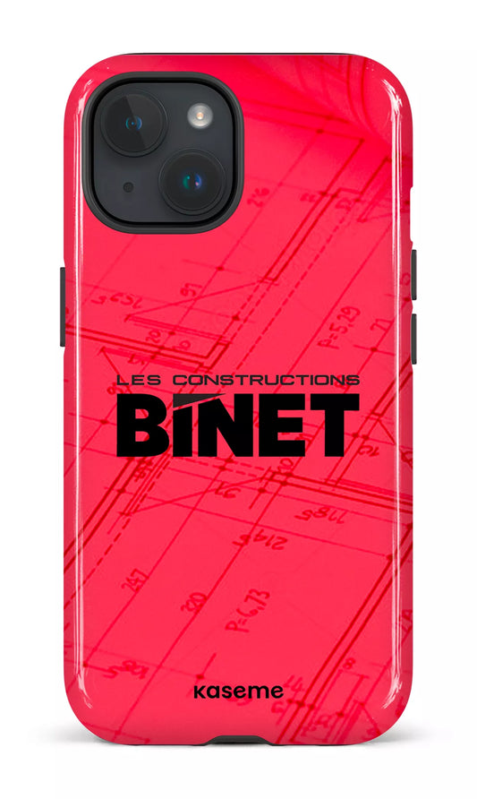 iPhone 15 Tough (Gloss) Constructions Binet Rouge -