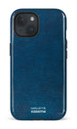 iPhone 15 Tough (Gloss) Cuir Bleu x Mallette -