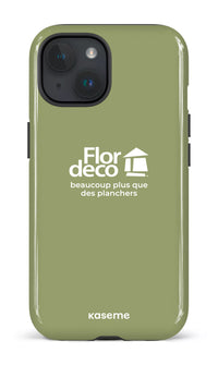 iPhone 15 Tough (Gloss) Flordeco logo Sauge -