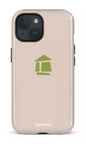 iPhone 15 Tough (Gloss) Flordeco logo grège -