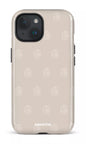 iPhone 15 Tough (Gloss) Flordeco motif grège -