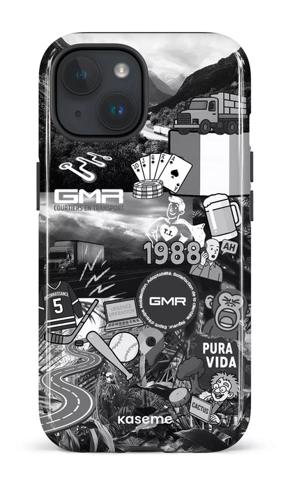 iPhone 15 Tough (Gloss) GMR Collage Noir et Blanc -